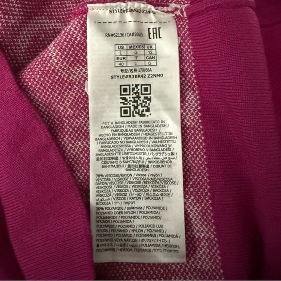 Guess Logo Jalee Long Sleeve Sweater Anemone Bloom Multi Pink Women’s Size Large - Picture 5 of 9